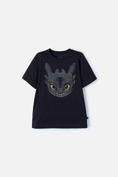 CAMISETA CÓMO ENTRENAR A TU DRAGÓN NEGRO PARA NIÑO