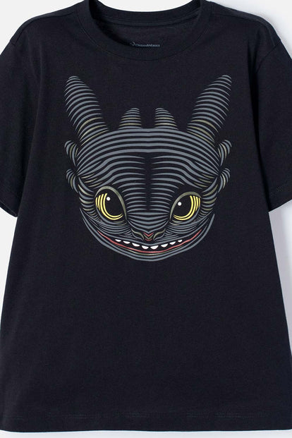CAMISETA CÓMO ENTRENAR A TU DRAGÓN NEGRO PARA NIÑO