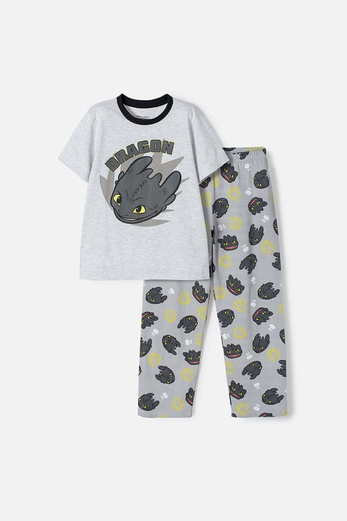 HOW TO TRAIN YOUR DRAGON GRAY AND BLACK LONG-PANTS PAJAMAS FOR BOYS