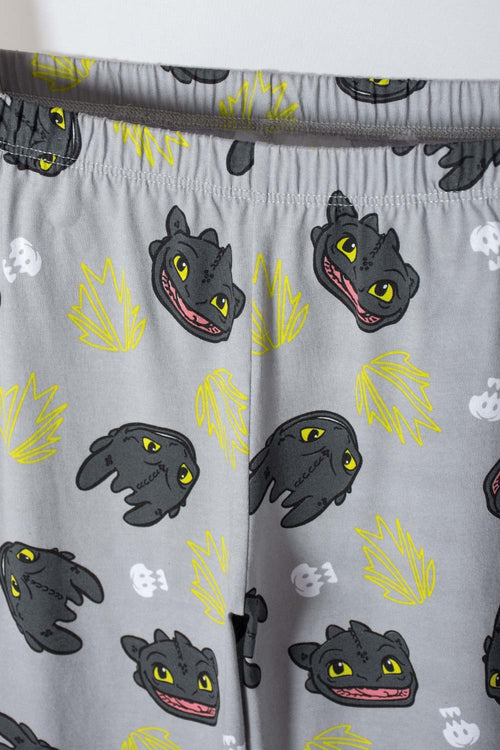HOW TO TRAIN YOUR DRAGON GRAY AND BLACK LONG-PANTS PAJAMAS FOR BOYS