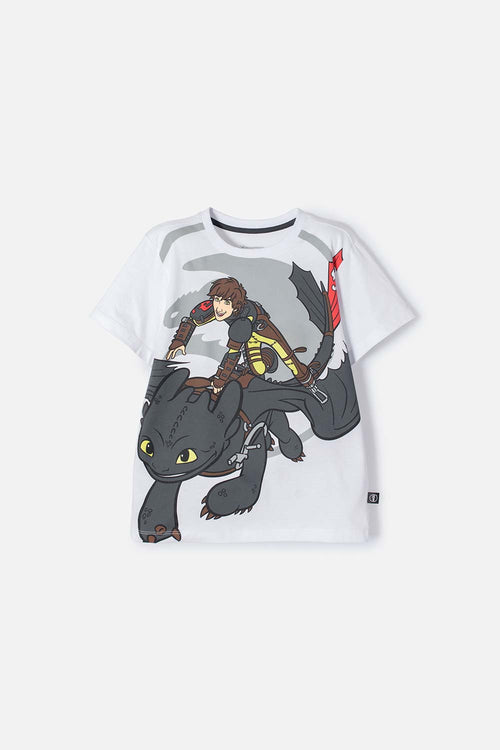 HOW TO TRAIN YOUR DRAGON WHITE SHORT SLEEVE T-SHIRT FOR KIDS