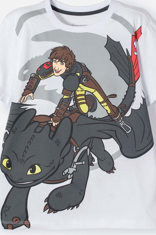 HOW TO TRAIN YOUR DRAGON WHITE SHORT SLEEVE T-SHIRT FOR KIDS