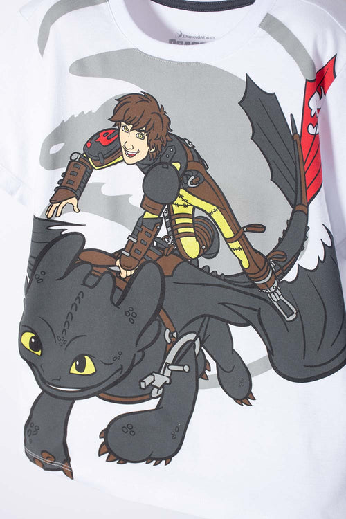 HOW TO TRAIN YOUR DRAGON WHITE SHORT SLEEVE T-SHIRT FOR KIDS