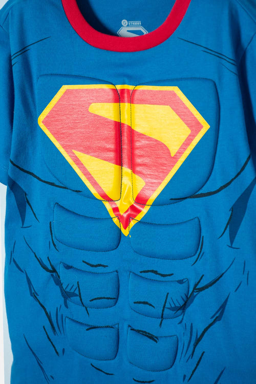 BOY'S BLUE AND RED SUPERMAN T-SHIRT WITH CAPE