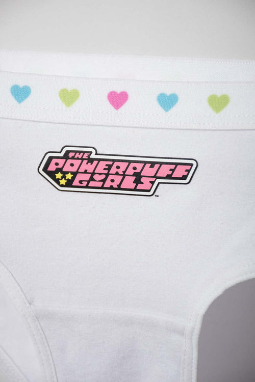 CONJUNTO DE TOP Y PANTY DE LAS CHICAS SUPERPODEROSAS BLANCO  PARA NIÑA