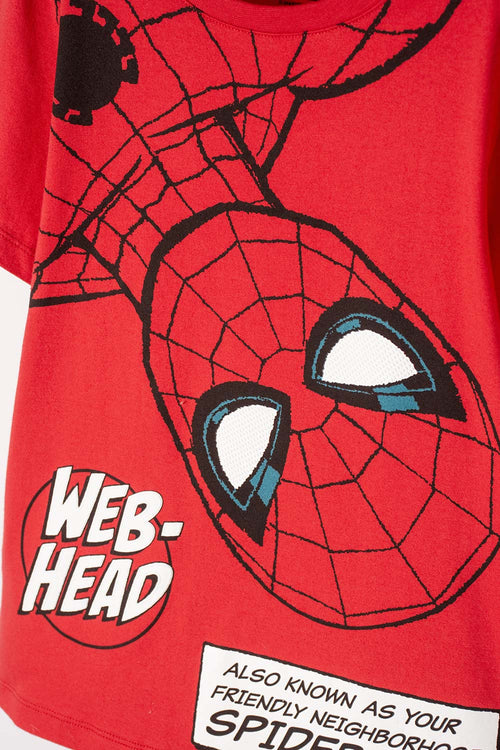 BOY'S RED SPIDER-MAN SHORT SLEEVE T-SHIRT