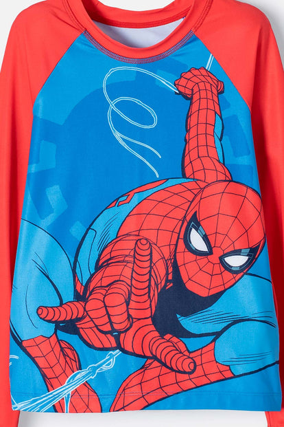 CONJUNTO DE BAÑO DE SPIDER-MAN AZUL Y ROJO PARA NIÑO
