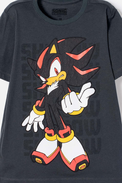 BOY'S GREY SONIC SHORT SLEEVE T-SHIRT