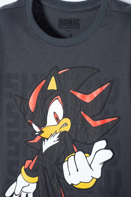 BOY'S GREY SONIC SHORT SLEEVE T-SHIRT