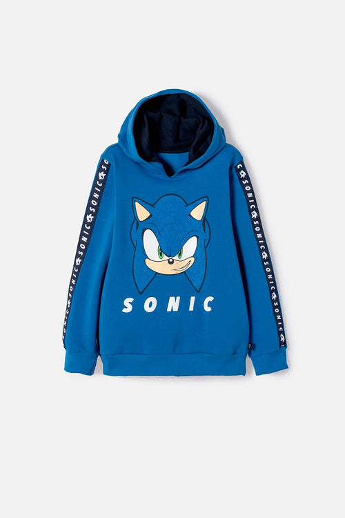 BLUE HOODED SONIC SWEATER FOR BOYS