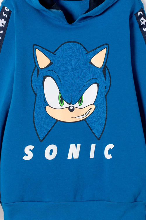 BLUE HOODED SONIC SWEATER FOR BOYS
