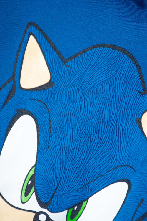 BLUE HOODED SONIC SWEATER FOR BOYS