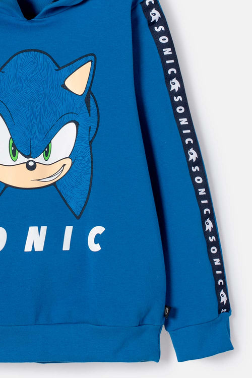 BLUE HOODED SONIC SWEATER FOR BOYS