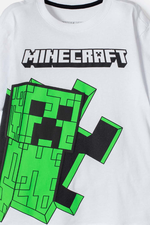 BOY'S MINECRAFT WHITE SHORT SLEEVE T-SHIRT