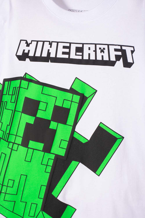 BOY'S MINECRAFT WHITE SHORT SLEEVE T-SHIRT