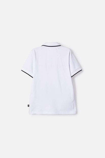CAMISETA TIPO POLO DE MINECRAFT BLANCA PARA NIÑA