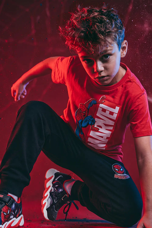 BOY'S SPIDER-MAN SET WITH MULTICOLORED PANTS