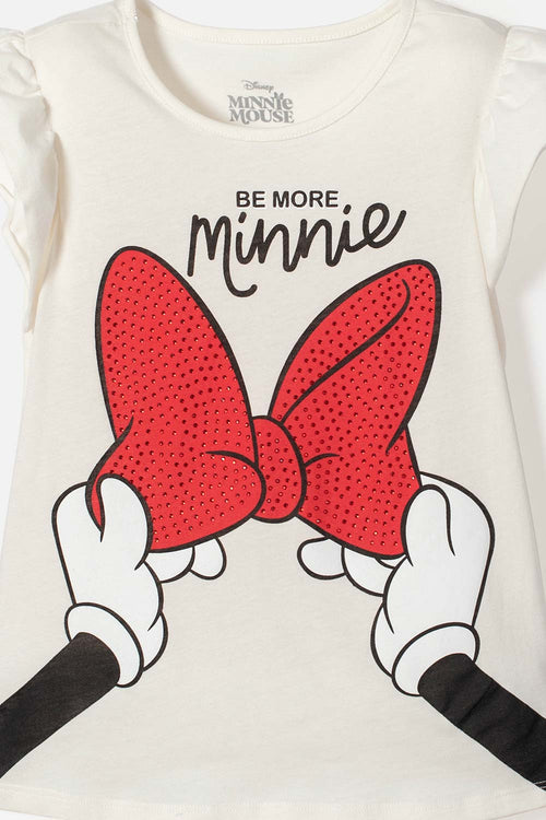 GIRL'S MULTICOLORED MINNIE MOUSE SHORT SLEEVE T-SHIRT