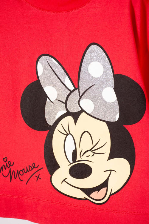 GIRL'S RED MINNIE MOUSE SHORT-SLEEVED T-SHIRT
