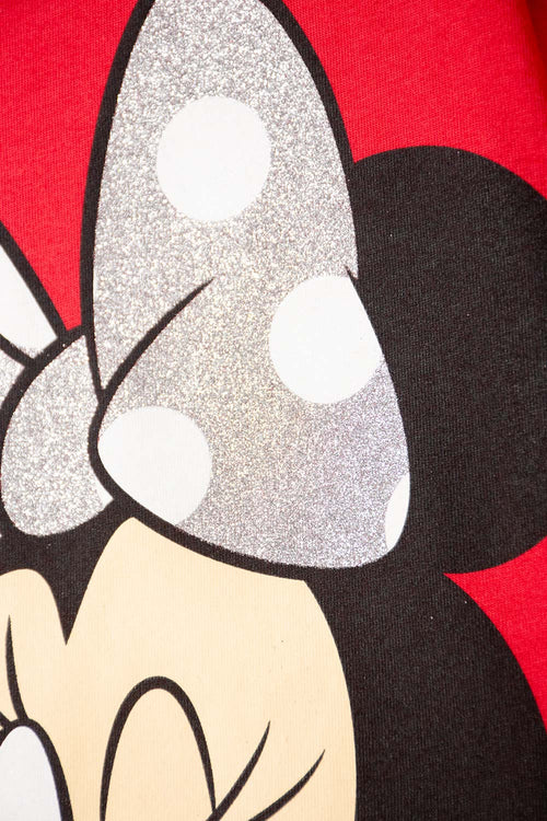 GIRL'S RED MINNIE MOUSE SHORT-SLEEVED T-SHIRT
