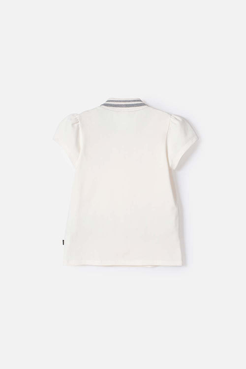 GIRL'S MINNIE MOUSE IVORY POLO SHIRT