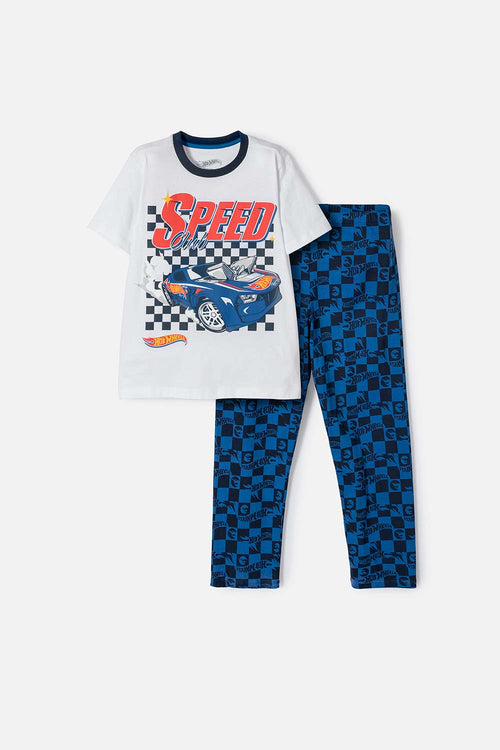 BOY'S MULTICOLOR HOT WHEELS PAJAMAS WITH LONG PANTS