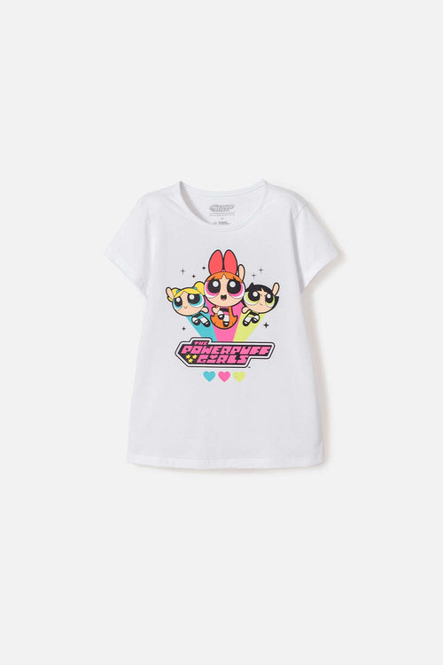 POWERPUFF GIRLS WHITE T-SHIRT FOR GIRLS