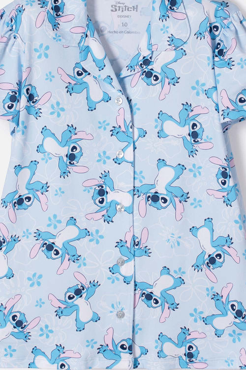 GIRL'S MULTICOLOR STITCH LONG PAJAMAS