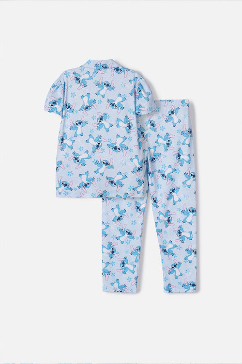 GIRL'S MULTICOLOR STITCH LONG PAJAMAS