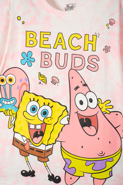CAMISETA DE BOB ESPONJA MANGA CORTA CORAL PARA NIÑA