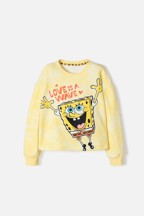 GIRLS' YELLOW SPONGEBOB ZIP-UP HOODIE