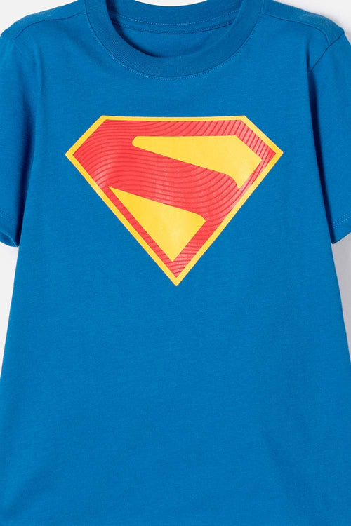 BOY'S BLUE SHORT SLEEVE SUPERMAN T-SHIRT