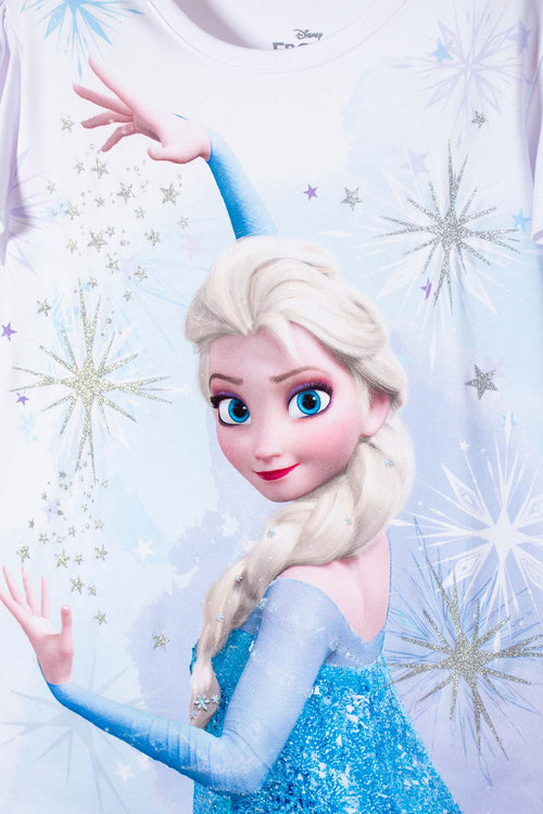 GIRL'S WHITE SHORT-SLEEVED FROZEN T-SHIRT