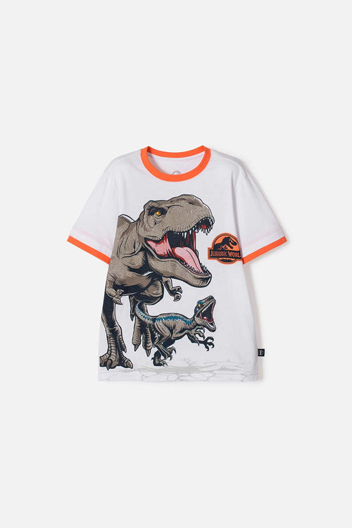 JURASSIC WORLD SHORT-SLEEVED T-SHIRT WHITE FOR BOYS