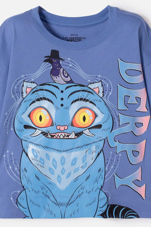 GIRL'S BLUE K-POP DEMON HUNTERS SHORT SLEEVE T-SHIRT