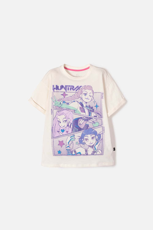 GIRL'S K-POP DEMON HUNTERS SHORT SLEEVE IVORY T-SHIRT