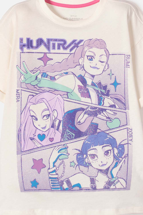 GIRL'S K-POP DEMON HUNTERS SHORT SLEEVE IVORY T-SHIRT
