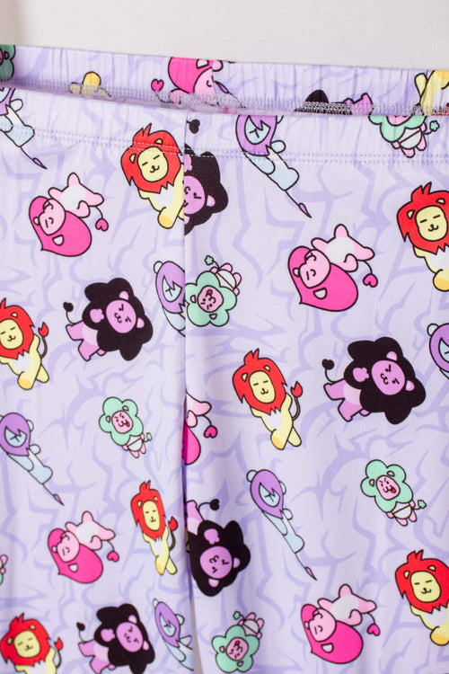 GIRLS' WHITE AND LILAC K-POP DEMON HUNTERS PAJAMAS