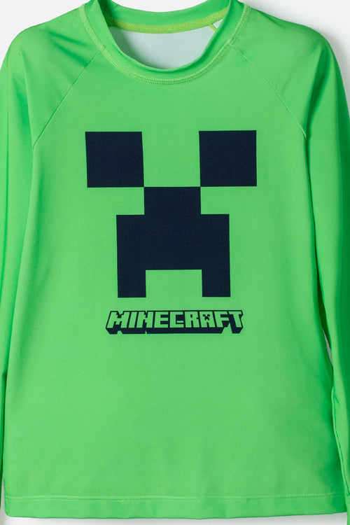 BOY'S GREEN AND BLUE LONG-SLEEVED MINECRAFT SET
