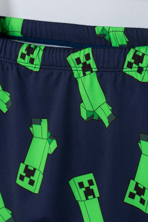 BOY'S GREEN AND BLUE LONG-SLEEVED MINECRAFT SET