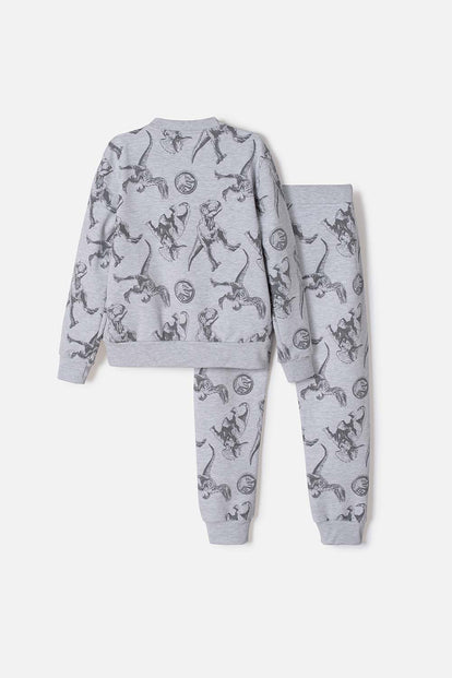 CONJUNTO DE JURASSIC WORLD GRIS PARA NIÑO