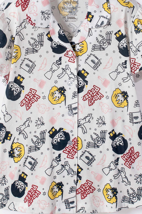 HARRY POTTER LONG-SLEEVED IVORY PAJAMAS FOR GIRLS