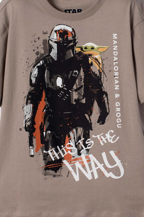 CAMISETA DE MANDALORIAN MANGA CORTA VERDE PARA NIÑO