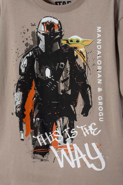 CAMISETA DE MANDALORIAN MANGA CORTA VERDE PARA NIÑO