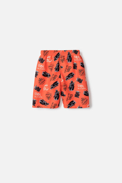 PANTALONETA DE BAÑO DE MANDALORIAN NARANJADO PARA NIÑO