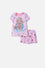 PIJAMA DE BARBIE CON SHORT ROSADO PARA NIÑA