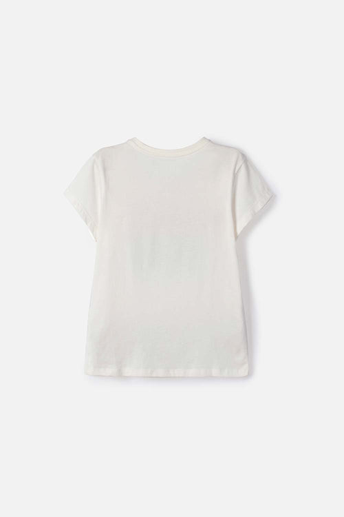 CAMISETA DE K-POP DEMON HUNTERS MANGA CORTA BLANCO PARA NIÑA
