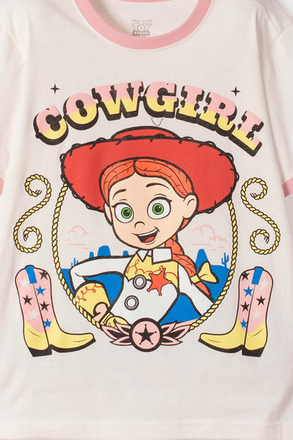 CAMISETA DE TOY STORY MANGA CORTA MARFIL PARA NIÑA