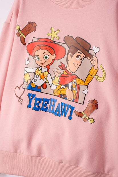 BUZO DE TOY STORY CERRADO PALO DE ROSA PARA NIÑA