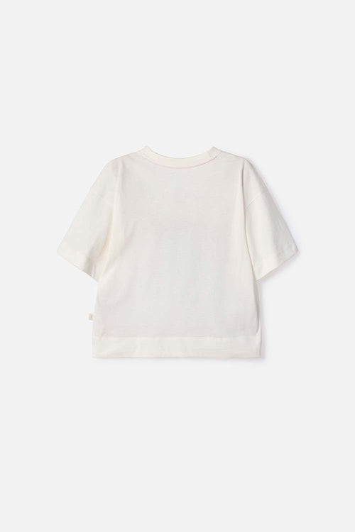 STITCH AND CAPYBARA SHORT-SLEEVE IVORY T-SHIRT FOR GIRL
